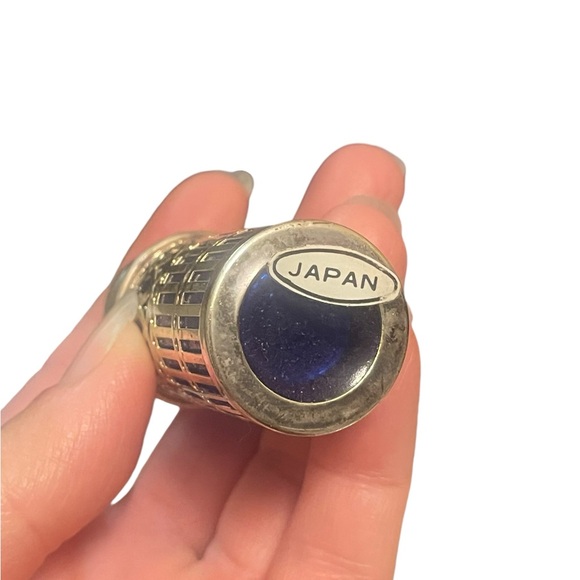 Vintage William Adams Silver/Blue Cobalt Glass Salt Pepper Set of 4 In A Box - Picture 5 of 5